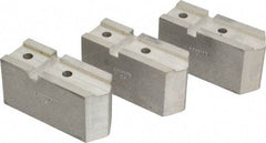 Abbott Workholding Products - 7-1/2" Chuck Capacity, Serrated Attachment, Square Soft Lathe Chuck Jaw - 3 Jaws, Aluminum, 1-11/16" Btw Mount Hole Ctrs, 4" Long x 1-1/2" Wide x 2" High, 0.866" Groove, 5/16" Fastener - Top Tool & Supply