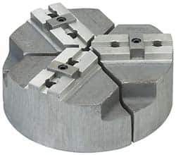 Abbott Workholding Products - 18" & Up Chuck Capacity, Tongue & Groove Attachment, Round Soft Lathe Chuck Jaw - 3 Jaws, Cast Aluminum, 3" Btw Mount Hole Ctrs, 24" Wide x 3" High, 1/2" Groove, 3/4" Fastener - Top Tool & Supply