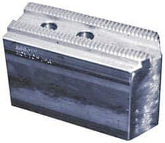 Abbott Workholding Products - 15" & Up Chuck Capacity, 3mm x 60° Serrated Attachment, Square Soft Lathe Chuck Jaw - 3 Jaws, Aluminum, 1.9685" Btw Mount Hole Ctrs, 6-1/2" Long x 2-1/2" Wide x 3" High, 0.8661" Groove, 0.7874" & 20mm Fastener - Top Tool & Supply