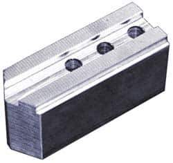 Abbott Workholding Products - 10" & Up Chuck Capacity, 1/16" x 90 Serrated Attachment, Square Soft Lathe Chuck Jaw - 3 Jaws, Aluminum, 7/8" Btw Mount Hole Ctrs, 4-1/2" Long x 1-1/2" Wide x 2" High, 0.551" Groove, 3/8" Fastener - Top Tool & Supply