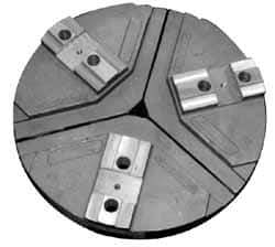 Abbott Workholding Products - 32" & Up Chuck Capacity, Tongue & Groove Attachment, Round Soft Lathe Chuck Jaw - 3 Jaws, Cast Aluminum, 3" Btw Mount Hole Ctrs, 32" Wide x 4" High, 7/8" & 7/8" Fastener - Top Tool & Supply