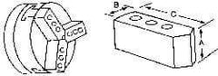 Abbott Workholding Products - 10" & Up Chuck Capacity, Northfield Attachment, Square Soft Lathe Chuck Jaw - 3 Jaws, Aluminum, 4-11/16mm Long x 2" Wide x 3" High - Top Tool & Supply