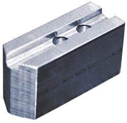 Abbott Workholding Products - 5" & Up Chuck Capacity, 1.5mm x 60° Serrated Attachment, Square Soft Lathe Chuck Jaw - 3 Jaws, Aluminum, 0.7087" Btw Mount Hole Ctrs, 2-1/2" Long x 1" Wide x 1-1/2" High, 0.3937" Groove, 0.315" & 8mm Fastener - Top Tool & Supply