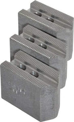 Abbott Workholding Products - 4" & Up Chuck Capacity, 1.5mm x 60° Serrated Attachment, Square Soft Lathe Chuck Jaw - 3 Jaws, Aluminum, 0.5512" Btw Mount Hole Ctrs, 2" Long x 1" Wide x 1-1/2" High, 0.3937" Groove, 0.315" & 8mm Fastener - Top Tool & Supply