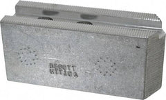 Abbott Workholding Products - 10" & Up Chuck Capacity, 1.5mm x 60° Serrated Attachment, Square Soft Lathe Chuck Jaw - 3 Jaws, Aluminum, 1.1811" Btw Mount Hole Ctrs, 4-1/2" Long x 1-1/2" Wide x 2" High, 0.6299" Groove, 0.4724" & 12mm Fastener - Top Tool & Supply