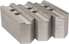 Abbott Workholding Products - 12" & Up Chuck Capacity, 1.5mm x 60° Serrated Attachment, Square Soft Lathe Chuck Jaw - 3 Jaws, Aluminum, 1.1811" Btw Mount Hole Ctrs, 5-1/2" Long x 2" Wide x 3" High, 0.8268" Groove, 0.6299" & 16mm Fastener - Top Tool & Supply