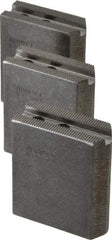 Abbott Workholding Products - 5" & Up Chuck Capacity, 1.5mm x 60° Serrated Attachment, Square Soft Lathe Chuck Jaw - 3 Jaws, Steel, 0.7087" Btw Mount Hole Ctrs, 2-1/2" Long x 1" Wide x 3" High, 0.3937" Groove, 0.315" & 8mm Fastener - Top Tool & Supply