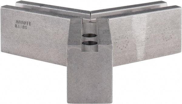 Abbott Workholding Products - 8" & Up Chuck Capacity, 1.5mm x 60° Serrated Attachment, Square Soft Lathe Chuck Jaw - 3 Jaws, Steel, 63/64" Btw Mount Hole Ctrs, 4" Long x 1-1/2" Wide x 2" High, 0.5512" Groove, 0.4724" & 12mm Fastener - Top Tool & Supply