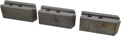 Abbott Workholding Products - 10" & Up Chuck Capacity, 1.5mm x 60° Serrated Attachment, Square Soft Lathe Chuck Jaw - 3 Jaws, Steel, 1.2598" Btw Mount Hole Ctrs, 4-1/2" Long x 1-1/2" Wide x 2" High, 0.6299" Groove, 0.4724" & 12mm Fastener - Top Tool & Supply