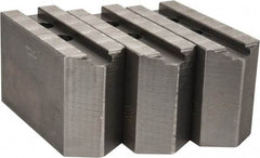 Abbott Workholding Products - 15 to 18" Chuck Capacity, 1.5mm x 60° Serrated Attachment, Square Soft Lathe Chuck Jaw - 3 Jaws, Steel, 1.6929" Btw Mount Hole Ctrs, 6-1/2" Long x 2-1/2" Wide x 4" High, 0.8661" Groove, 0.7874" & 20mm Fastener - Top Tool & Supply