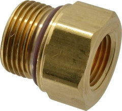 Parker - 1/2 x M27 Pipe, 1,000 psi, Brass ISO Port Adapter - NPTF x Metric Adapter, Viton, 1/2-14" Thread - Top Tool & Supply