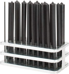 Value Collection - 28 Piece, 3/32 to 17/32", Transfer Punch Set - Round Shank, Comes in Stand - Top Tool & Supply