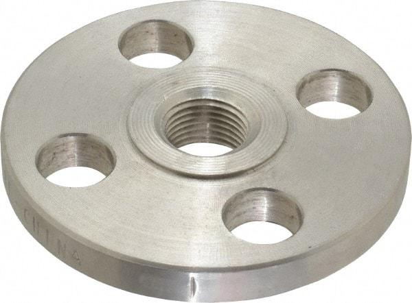 Value Collection - 1/2" Pipe, 3-1/2" OD, Stainless Steel, Threaded Pipe Flange - 2-3/8" Across Bolt Hole Centers, 5/8" Bolt Hole, 150 psi, Grades 304 & 304L - Top Tool & Supply