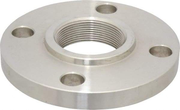 Value Collection - 2" Pipe, 6" OD, Stainless Steel, Threaded Pipe Flange - 4-3/4" Across Bolt Hole Centers, 3/4" Bolt Hole, 150 psi, Grades 304 & 304L - Top Tool & Supply