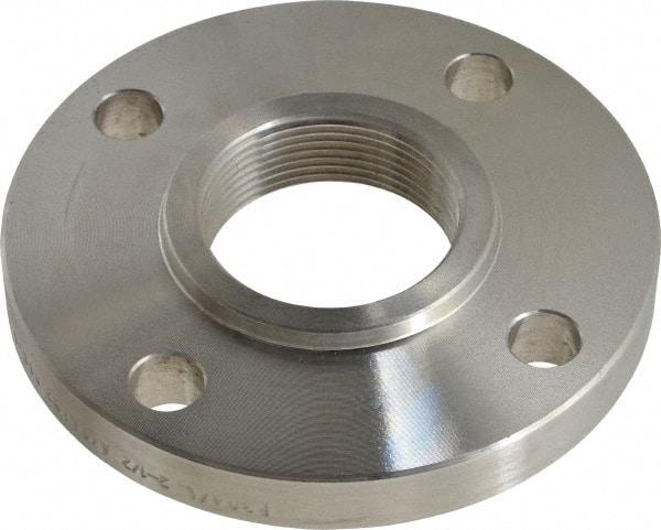 Value Collection - 2-1/2" Pipe, 7" OD, Stainless Steel, Threaded Pipe Flange - 5-1/2" Across Bolt Hole Centers, 3/4" Bolt Hole, 150 psi, Grades 304 & 304L - Top Tool & Supply