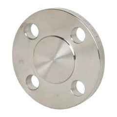 Merit Brass - 1" Pipe, 4-1/4" OD, Stainless Steel, Blind Pipe Flange - 3-1/8" Across Bolt Hole Centers, 5/8" Bolt Hole, 150 psi, Grades 304 & 304L - Top Tool & Supply