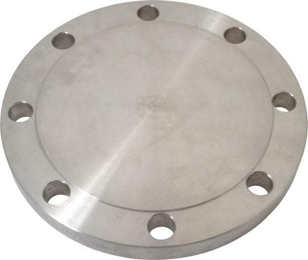 Value Collection - 6" Pipe, 11" OD, Stainless Steel, Blind Pipe Flange - 9-1/2" Across Bolt Hole Centers, 7/8" Bolt Hole, 150 psi, Grades 304 & 304L - Top Tool & Supply