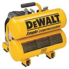 DeWALT - 1.1 HP, 3.2 CFM at 100 psi Dewalt Twin Stack Compressor - 4 Gallon Tank, 15 Amp, 125 Max psi, 120V - Top Tool & Supply