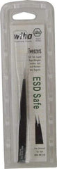 Wiha - 5-1/8" OAL AA-SA ESD Safe Tweezers - Universal Fine Point - Top Tool & Supply