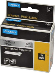 Rhino - 216" Long, Metallized Silver Polyester Metallized Tape - For DYMO Brand Labeling Equipment Designed for "D1" Tapes (Check Width Compatibility) - Top Tool & Supply