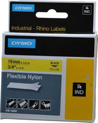 Rhino - 138" Long, Yellow Nylon Flexible Tape - For DYMO Brand Labeling Equipment Designed for "D1" Tapes (Check Width Compatibility) - Top Tool & Supply