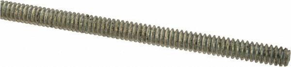 Value Collection - #6-32 UNC (Coarse), 2' Long, Low Carbon Steel Threaded Rod - Zinc-Plated Finish, Right Hand Thread - Top Tool & Supply