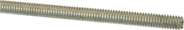 Value Collection - #8-32 UNC (Coarse), 2' Long, Low Carbon Steel Threaded Rod - Zinc-Plated Finish, Right Hand Thread - Top Tool & Supply