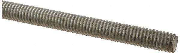 Made in USA - 5/16-18 UNC (Coarse), 2' Long, Low Carbon Steel Threaded Rod - Zinc-Plated Finish, Right Hand Thread - Top Tool & Supply