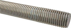 Made in USA - 1-8 UNC (Coarse), 2' Long, Low Carbon Steel Threaded Rod - Zinc-Plated Finish, Right Hand Thread - Top Tool & Supply