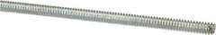 Value Collection - #6-32 UNC (Coarse), 3' Long, Low Carbon Steel Threaded Rod - Zinc-Plated Finish, Right Hand Thread - Top Tool & Supply