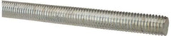 Made in USA - 9/16-12 UNC (Coarse), 3' Long, Low Carbon Steel Threaded Rod - Zinc-Plated Finish, Right Hand Thread - Top Tool & Supply