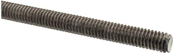 Made in USA - 5/16-18 UNC (Coarse), 2' Long, Low Carbon Steel Threaded Rod - Oil Finish Finish, Right Hand Thread - Top Tool & Supply