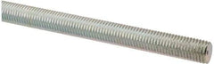 Made in USA - 5/16-24 UNF (Fine), 2' Long, Low Carbon Steel Threaded Rod - Zinc-Plated Finish, Right Hand Thread - Top Tool & Supply