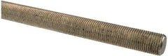 Made in USA - 9/16-18 UNF (Fine), 2' Long, Low Carbon Steel Threaded Rod - Zinc-Plated Finish, Right Hand Thread - Top Tool & Supply