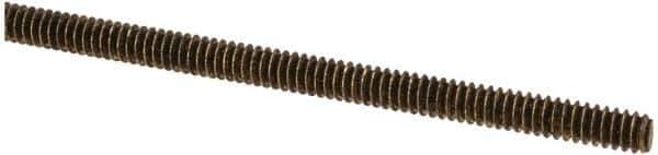 Made in USA - #4-40 UNC (Coarse), 3' Long, Brass Threaded Rod - Right Hand Thread - Top Tool & Supply