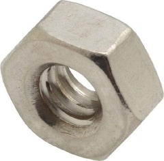 Value Collection - 1/4-20 UNC Stainless Steel Right Hand Heavy Hex Nut - 1/2" Across Flats, 15/64" High, Uncoated - Top Tool & Supply