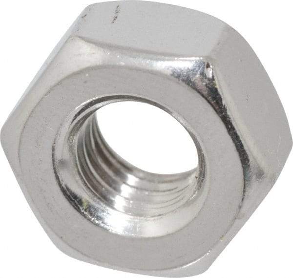 Value Collection - 5/16-18 UNC Stainless Steel Right Hand Heavy Hex Nut - 9/16" Across Flats, 19/64" High, Uncoated - Top Tool & Supply