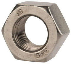 Value Collection - 3/4-16 UNF Stainless Steel Right Hand Heavy Hex Nut - 1-1/4" Across Flats, 47/64" High, Uncoated - Top Tool & Supply