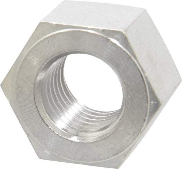 Value Collection - 1-8 UNC Stainless Steel Right Hand Heavy Hex Nut - 1-5/8" Across Flats, 63/64" High, Uncoated - Top Tool & Supply