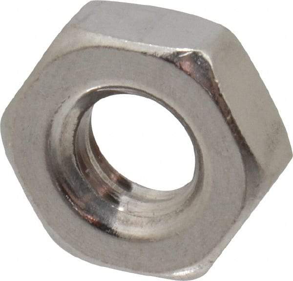 Value Collection - 1/4-20 UNC Stainless Steel Right Hand Hex Jam Nut - 7/16" Across Flats, 5/32" High, Uncoated - Top Tool & Supply