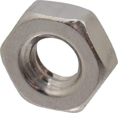 Value Collection - 1/4-20 UNC Stainless Steel Right Hand Hex Jam Nut - 7/16" Across Flats, 5/32" High, Uncoated - Top Tool & Supply