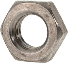 Value Collection - 7/16-14 UNC Stainless Steel Right Hand Hex Jam Nut - 11/16" Across Flats, 1/4" High, Uncoated - Top Tool & Supply