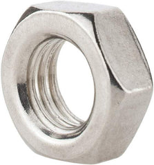 Value Collection - 1/2-13 UNC Stainless Steel Right Hand Hex Jam Nut - 3/4" Across Flats, 5/16" High, Uncoated - Top Tool & Supply