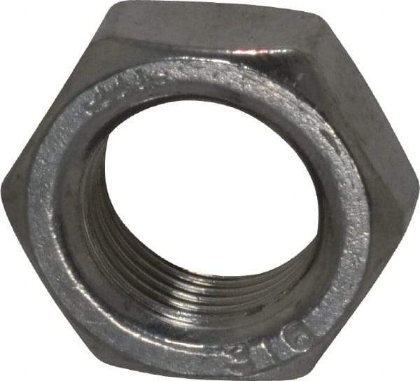 Value Collection - 3/4-16 UNF Stainless Steel Right Hand Hex Jam Nut - 1-1/8" Across Flats, 27/64" High, Uncoated - Top Tool & Supply