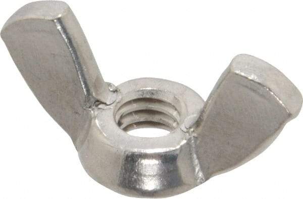 Value Collection - 1/4-20 UNC, Stainless Steel Standard Wing Nut - Grade 316, 1.1" Wing Span, 0.57" Wing Span - Top Tool & Supply