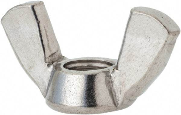 Value Collection - 5/16-18 UNC, Stainless Steel Standard Wing Nut - Grade 316, 1-1/4" Wing Span, 0.66" Wing Span - Top Tool & Supply