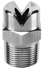 Bete Fog Nozzle - 3/8" Pipe, 65° Spray Angle, Grade 303 Stainless Steel, Standard Fan Nozzle - Male Connection, 6.32 Gal per min at 100 psi, 5/32" Orifice Diam - Top Tool & Supply