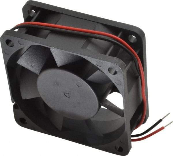 Value Collection - 24 Volts, DC, 20 CFM, Square Tube Axial Fan - 0.12 Amp Rating, 3,500 to 3,800 RPM, 2.36" High x 2.36" Wide x 1" Deep - Top Tool & Supply