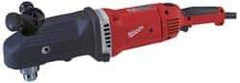 Milwaukee Tool - 1/2" Keyed Chuck, 450 & 1,750 RPM, Angled Handle Electric Drill - 13 Amps, 120 Volts, Reversible, Includes Side Handle - Top Tool & Supply