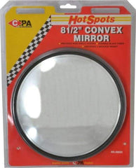 Value Collection - Automotive Full Size Convex Round Mirror with L Bracket - Black, 8-1/2" Mirror Diam - Top Tool & Supply